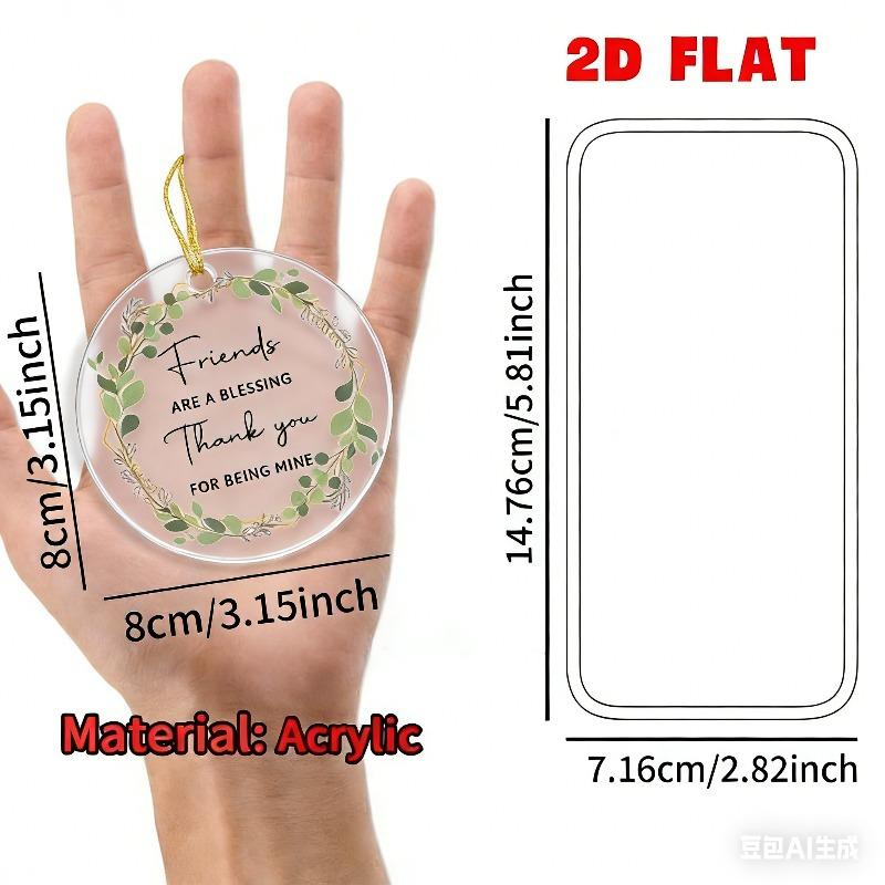 2D Flat "Friends Are A Blessing" Acrylic Desk Decor Plaque, Home Decor Plaque Hanging Wall Art Decorative Garden Decoration for Room Door Signs Hangin