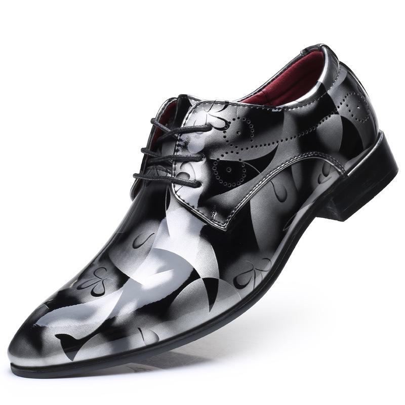 Luxury Men Oxford Shoes Retro Floral Pattern Men Dress Shoes Lace-Up Flats High Quality Business Men Party Wedding Shoes