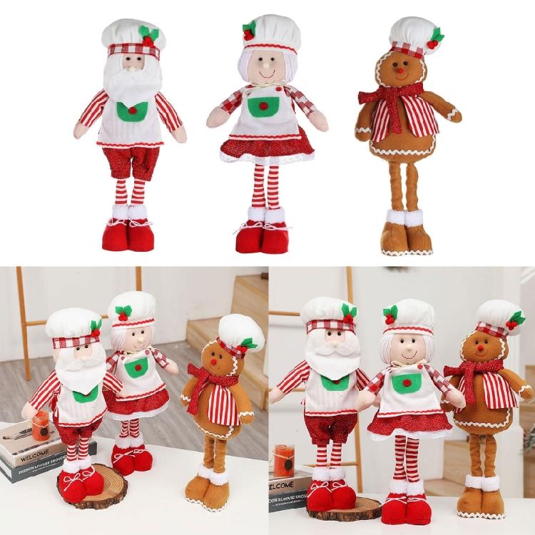 Christmas Gnome Cook Telescopic Figures Cute Doll Decoration Holiday Present