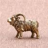 Creative Metal Twelve Zodiac Goat Decoration Crafts Retro Micro Carved Brass Goat Decor Home Desktop Decor Animal Tea Pet Statue