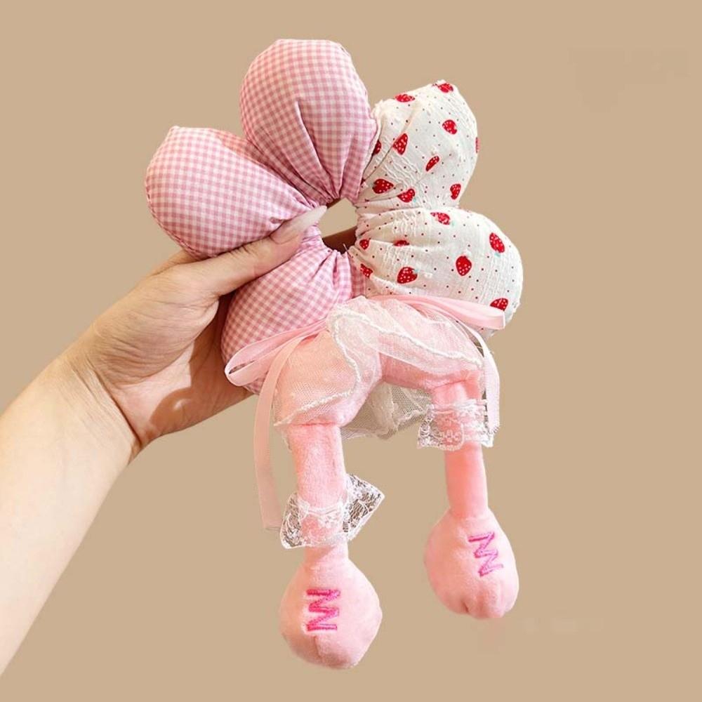 Cute Cotton Filled Scrunchies Cloth Plaid Flower Hair Ring Creative Bun Rubber Bands  Travel