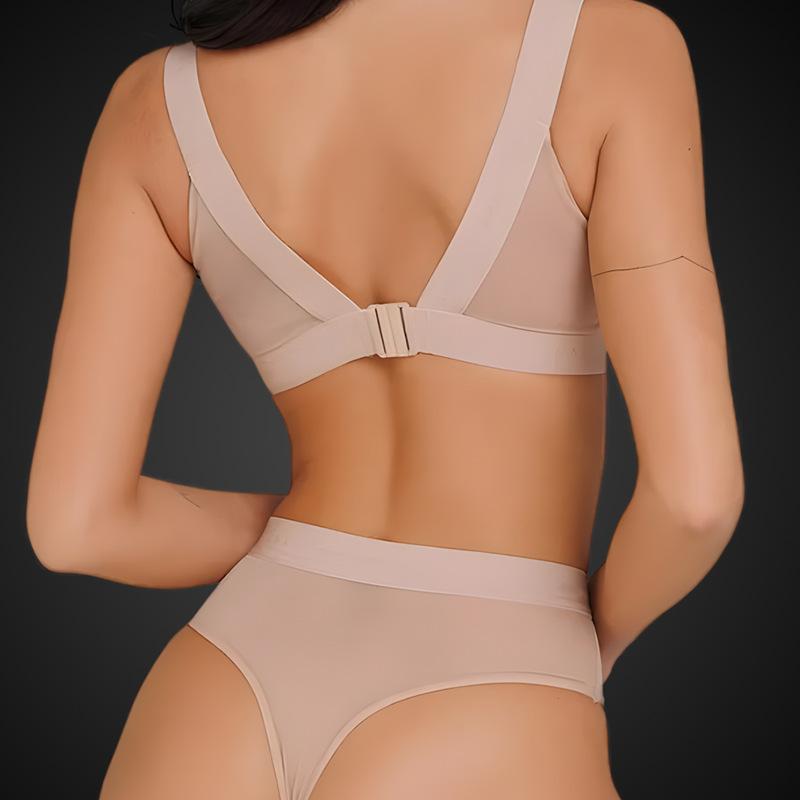 European and American Plus-size Bras Set of Anti-sagging  Without Steel Rings Comfortable and Skin-toned Underwear