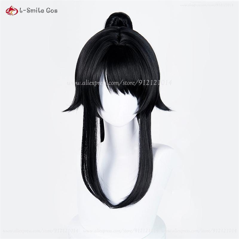 Ayano Aishi Cosplay Wig 53cm Black Ponytail Wigs For Women Costumes Anime Cosplay Wig Heat Resistant Synthetic Hair Halloween