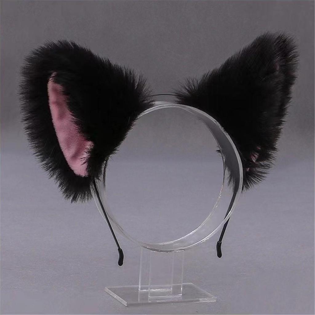 Diadema y pinzas con orejas de animales: Gato, zorro, perro lobo con cascabeles: accesorios para el cabello de cosplay para mujeres.