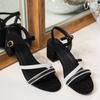 2026 Fashion Women's Shoes Cover Heel Women's Sandals Hot Sale Buckle Strap Dress Sandals Women Summer Plus Size Heeled Sandals