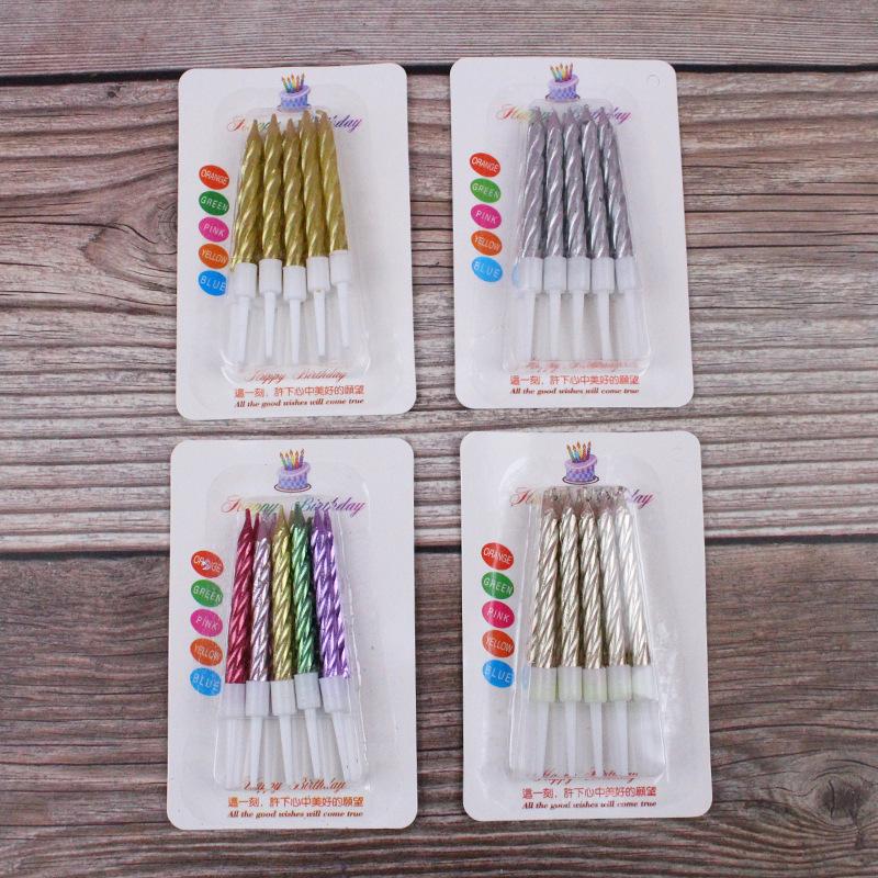 

Birthday Candle Gold-plated Card Thread Candle Golden Small Candle Cake Decoration Candle for Baking 5.5cm