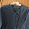 Women's Blue Cotton Plaid Long Sleeve Shirt - Stylish Autumn 2026