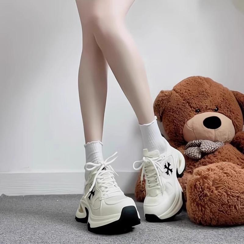 Thick-soled dad shoes women's new spring leather breathable versatile sports small man height increase 7cm women's shoes