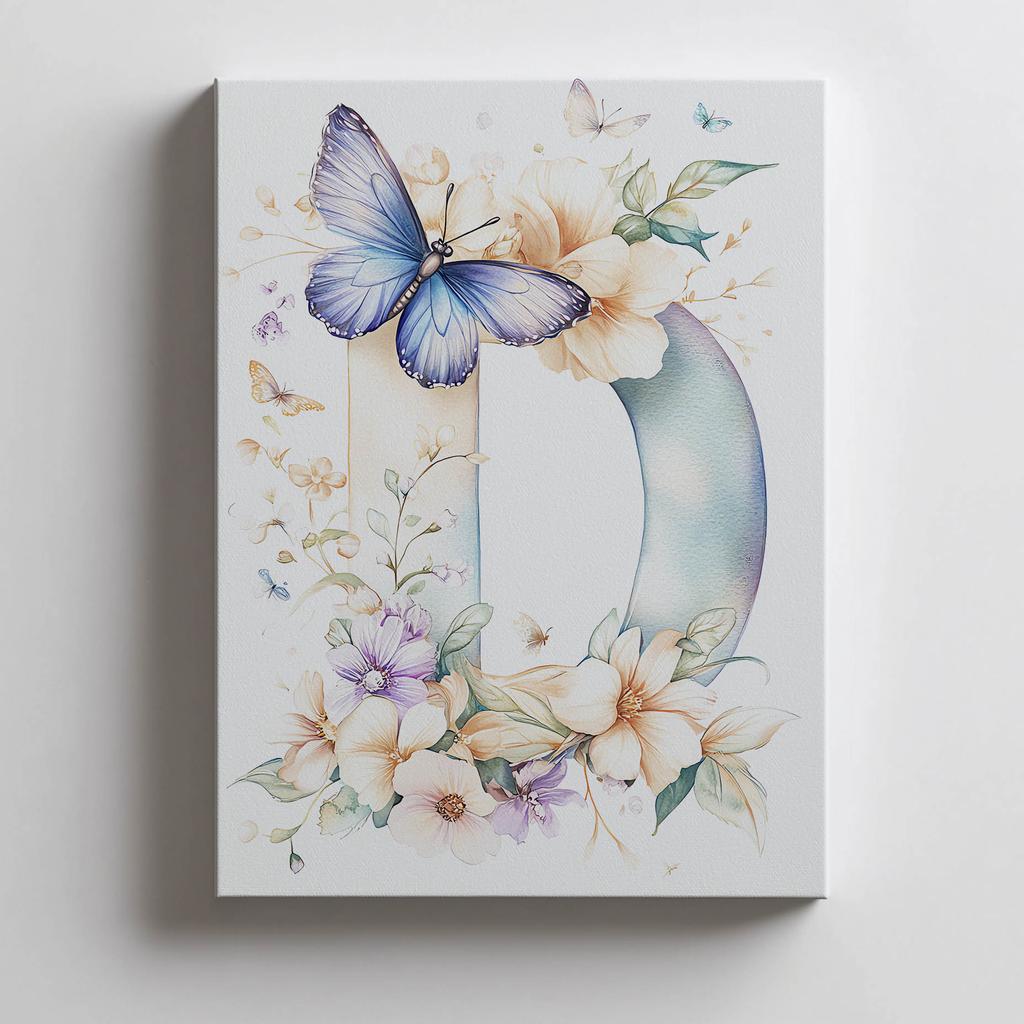 Plakat Litera D Z Motylem Plakat Litera D Z Motylem, 30X40 Cm, Rama Aluminiowa Czarna, Papier Matowy 230 Gsm