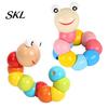 Toddler Caterpillar Toy Kids Wooden Bead Toy, Educational Twisting for Fine Motor Skills, Number Color Preschool Learning Toddlers Toys