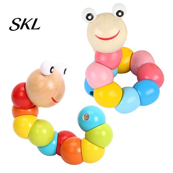 Toddler Caterpillar Toy Kids Wooden Bead Toy, Educational Twisting for Fine Motor Skills, Number Color Preschool Learning Toddlers Toys