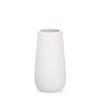 D'vine Dev 8 Inch Modern White Ceramic Vase, Oval-Shaped, Textured Flower Vase with Design Box Packaged, VS-TW-8T