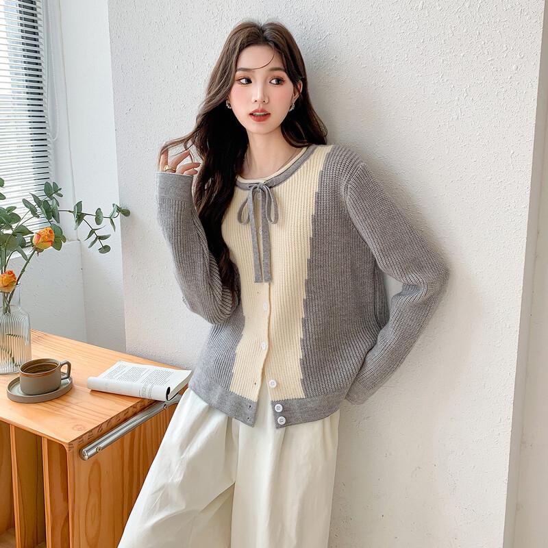 

ITISF4 Women s Bowknot Knit Cardigan One Size