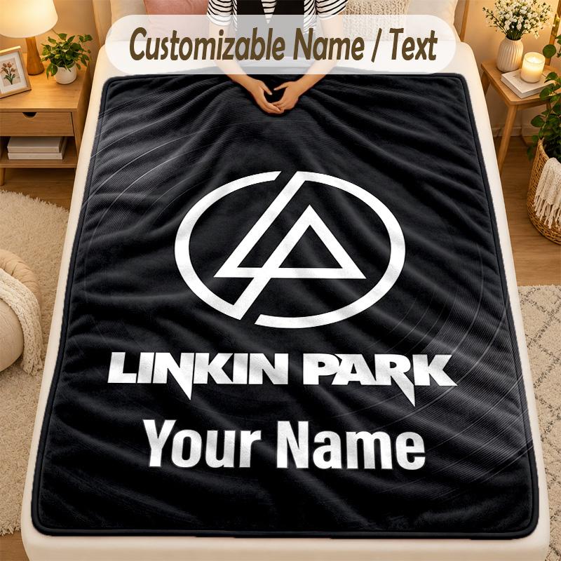 Flannel BlanketLinkin Park Custom Name Text Personalized Soft Warm Throw Blanket Home Decor Gift