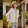 Elegant V-Neck Embroidered Lyocell Blouse