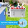 Poolside Storage Basket with Pool Cup Holder, Thickened Plastic Pool Basket for Above Ground Pool Accessories, Outdoor Swimming