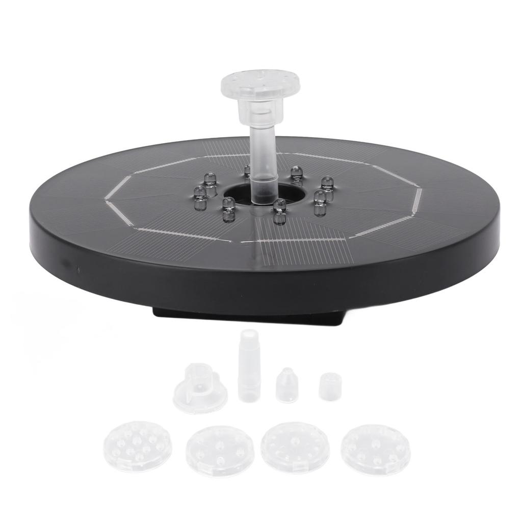 Round Solar Powered Fountain LED Light Solar Water Bird Bath Floating Fountain 120cm Head 3000mAh