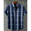 Fresh Forest Vertical Stripe Plant Flower Printed Short Sleeve Shirt for Men's Summer Thin and Loose Hawaiian Vacation Shirt