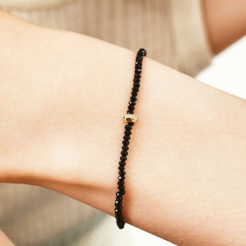 

LUNNE 14k Diamond Pebble Natural Spinel Bracelet (14k Gold) #LFB03 18cm