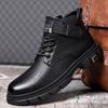 Fashion Retro Autumn Winter Cow Leather Ankle Boots for Men Fashion Non-slip Casual Designer Platform Shoes Man Warm Outdoor Man Boots