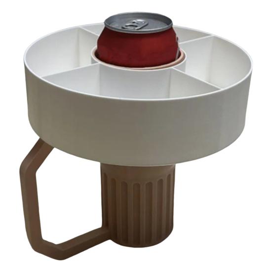 

Уличный поднос для закусок с ручкой, напечатанный на 3D-принтере, для закусок и напитков белый