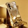 Skleněné pouzdro na telefon se vzorem zlatého křídla ve tvaru srdce vhodné pro Samsung Galaxy S26 S25 S24 S22 S21 S20 FE/Ultra/Plus proti pádu
