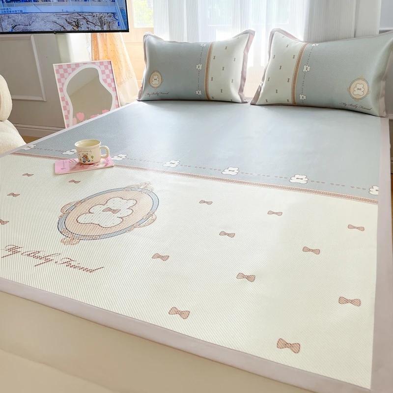Premium End Animated Ice Silk Bed Mat Summer Cool Down Sleeping Mat Bed Adult Child Washable Cooling Bed Pad and Pillowcases
