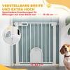 75-82cm Pet Safet Gaye, Pressure Fit Stair, with Cat Flap, Double Locking, White