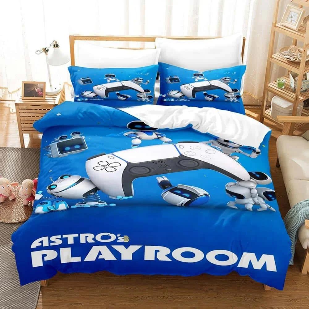 New Fashion 3D Printing  ASTRO BOT Bedding Set Cartoon Anime Three-piece Set Adult Kid Bedroom Duvet Cover Sets Home Textiles