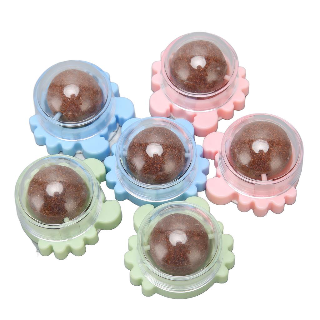 6 Stück Katzenminze Ball Spielzeug Zahnreinigung Schleifen Interaktiv Langeweile Abbau Klebende Katze Leckball