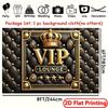 Sfondo VIP Lounge Nero Oro 2D Corona e Pelle Trapuntata Decorazione per Feste