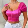 Sexy Satin French One-Shoulder Tube Top Vest