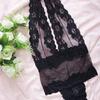 Dam sexig svart skirt mesh spets V-hals Halter Underkläder Nattkläder Bodysuit