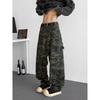 Splicing Camouflage Workwear Jeans Herren Loose Straight Leg High Street Freizeithose