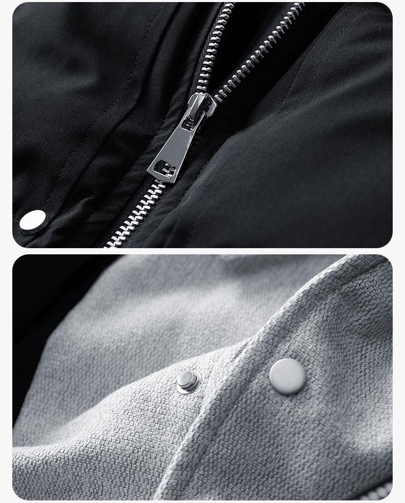 90% White Duck Down Puffer Jacket - Stand Collar, Fashionable, Trendy & Warm Outerwear
