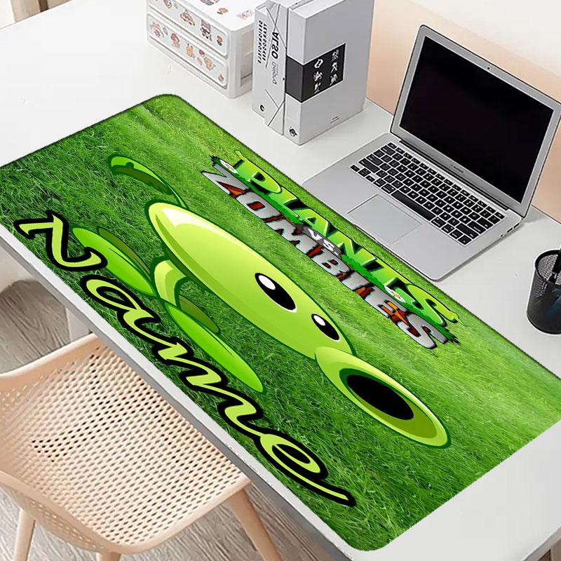 Custom Name Personalized Plants vs. Zombies Pattern Mousepad, Laptop PC Desk Mat, Decorative Desk Mat for Home Keyboard Pad Gift