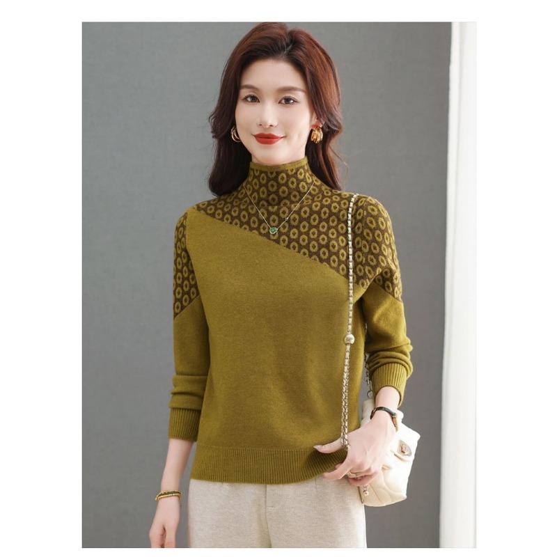 Dámský kardigan Rolák Svetr Podzim a Zima Nová Móda Žakárový Volný Pletený Spodní Díl Košile Top