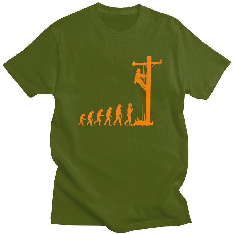 Individuelles Einzigartiges Evolution des Monteurs T-Shirt Kurzarm Baumwoll-T-Shirt Freizeit Lustig Elektriker Geschenk T-Shirts Locker Geschnittene Kleidung
