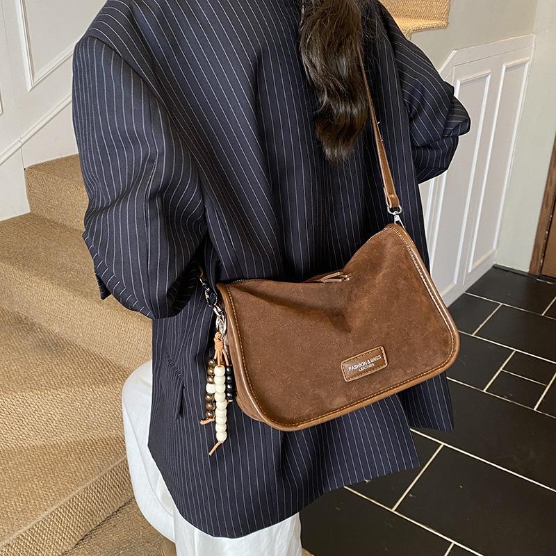 Popular Suede Underarm Bag Women's New Autumn and Winter Versatile Retro Commuter Shoulder Messenger Bag