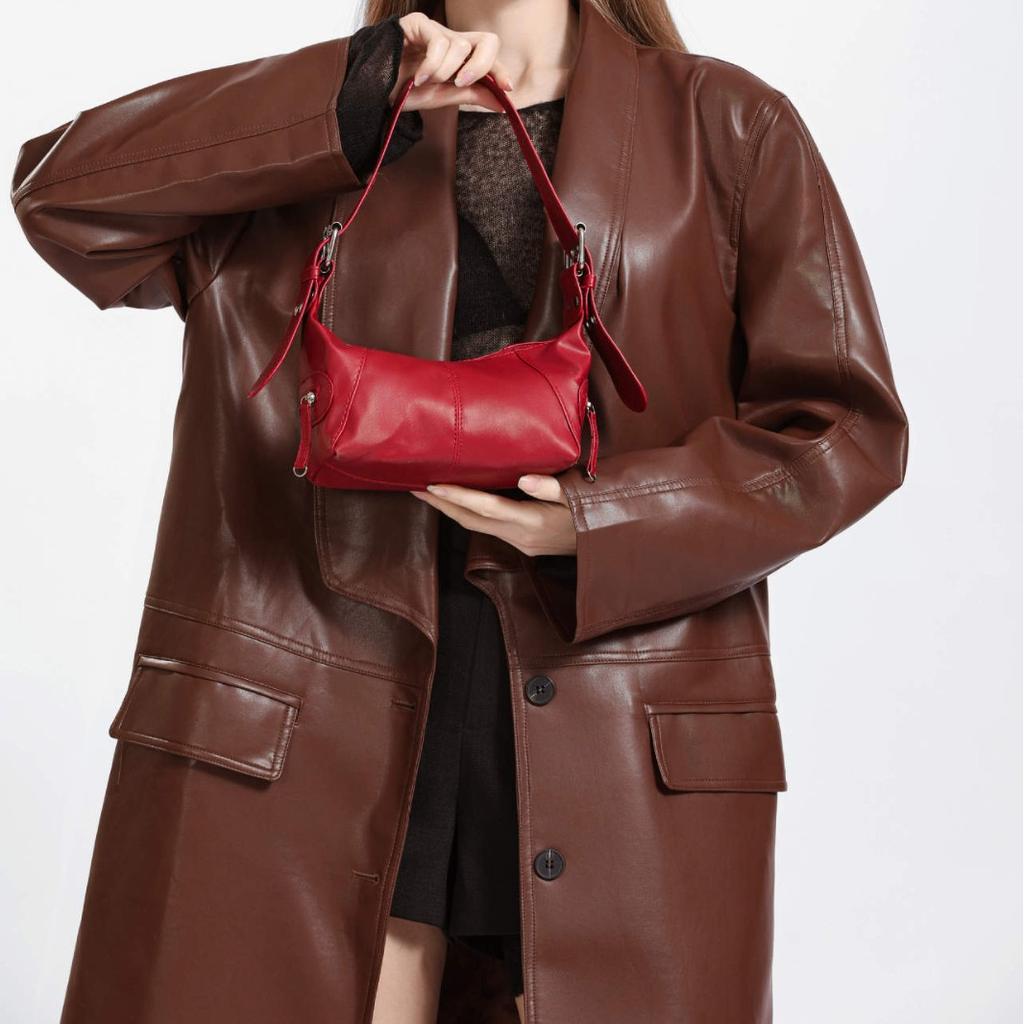 Modische Leder Reißverschluss Einzel-Schulter Hand-Held Unterarmtasche