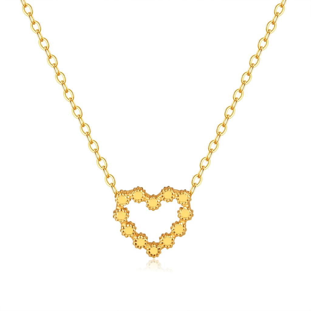 Fashion Necklace Women'S Stainless Steel Temperament Light Luxury Heart Earrings Collarbone Chain Set