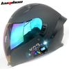 Double Lens Motorcycle Helmet Full Helmet Drinking Water Lightweight Four Seasons Ghost Face Helmet with Bluetooth