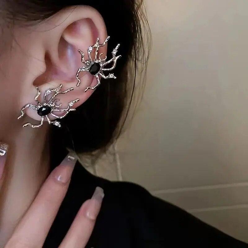 

Винтажные серебряные серьги с готическим цирконом в виде паука для женщин