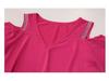 2024 Chic Off-Shoulder Diamond Accent Lotus Sleeve T-Shirt