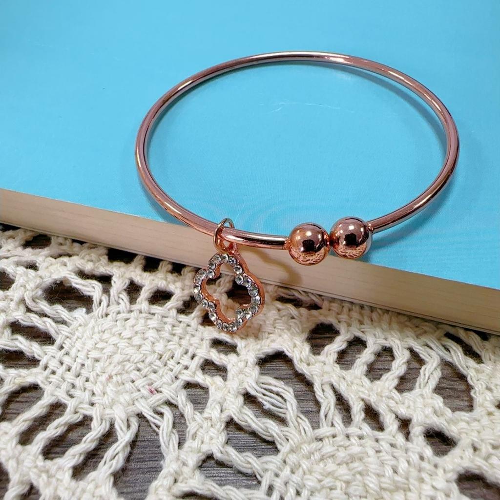 Simple Hundred Matching Glossy Bracelet Female Garlic Bracelet c-Shaped Double Bead Opening Adjustable Bracelet