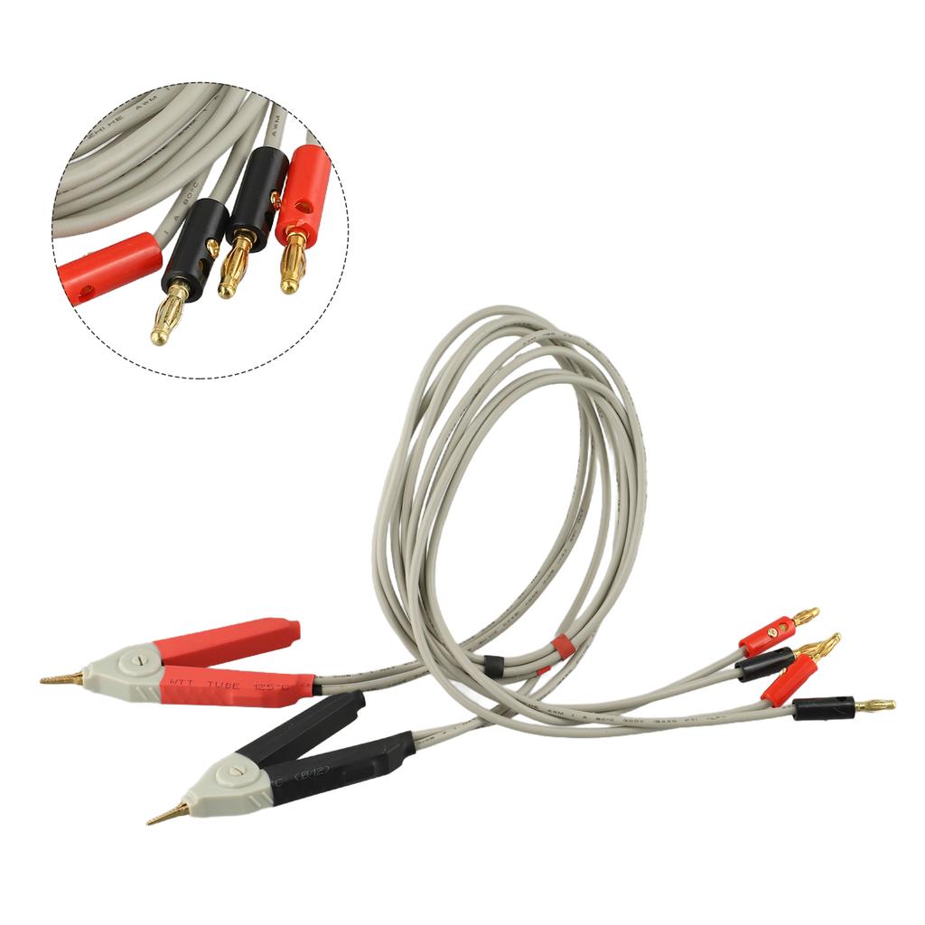 Gold Plated Connector LCR Meter Test Cable Terminal Kelvin Clip Wires Provides Optimal Contact and Conductivity