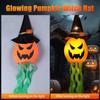 Outdoor Hanging Pumpkin Witch Hat LED Light Halloween Decor 3 Mode Glow Garden Yard Party Decorations Weatherproof Festive