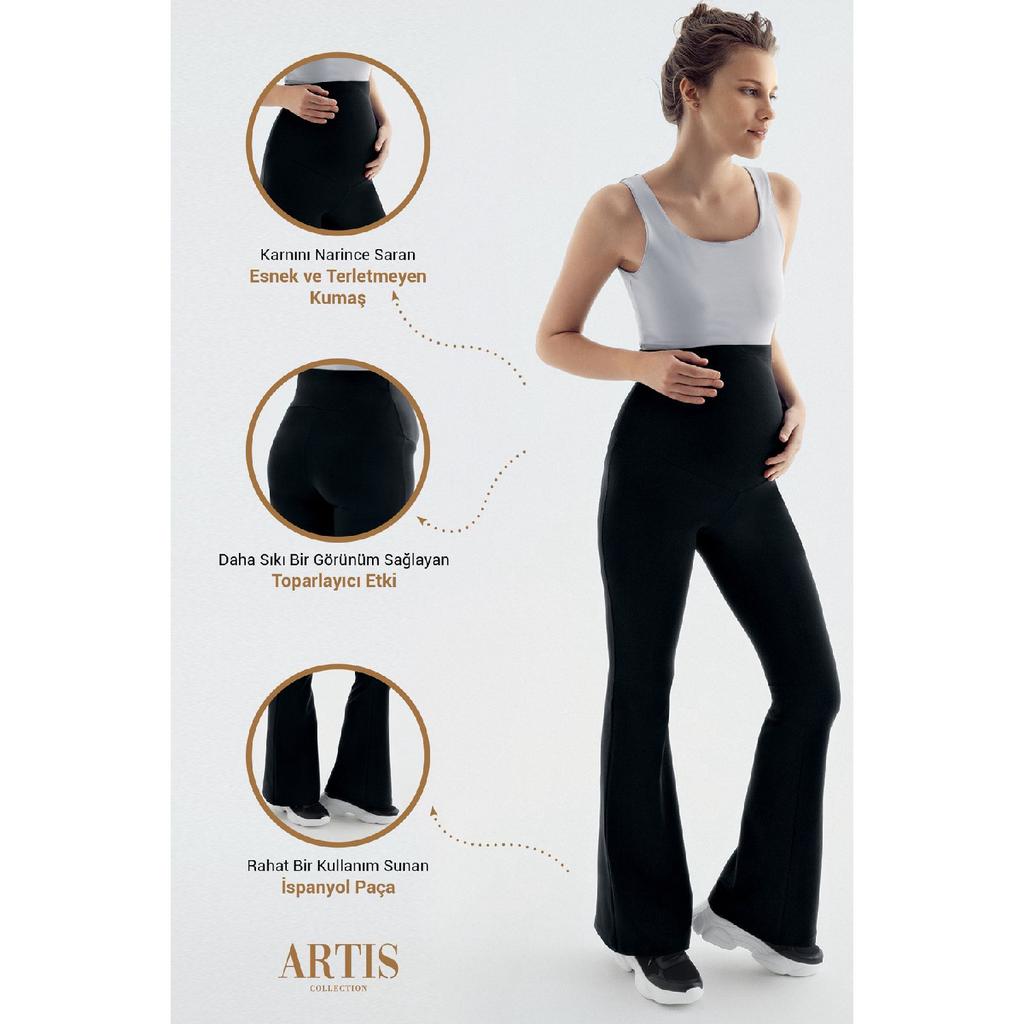 Flared Leg High Waist Flexible Maternity Tights