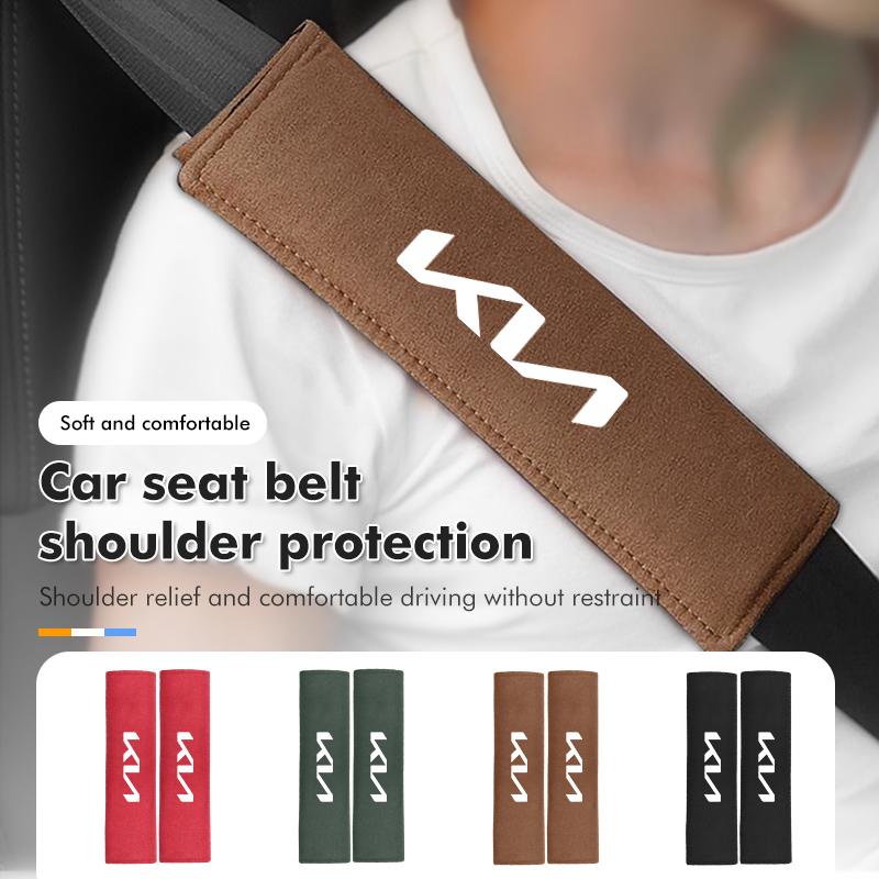 BBEH3 For KIA Car Safety Belt Shoulder Cover Breathable Seat Belt Padding Pad Accessories Sorento Stinger Soul Spectra Niro Cadenza