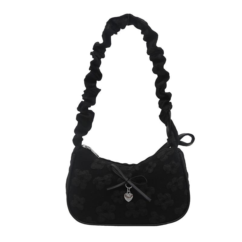 French bag women's fashion bow shoulder handbag niche design high-end underarm bag